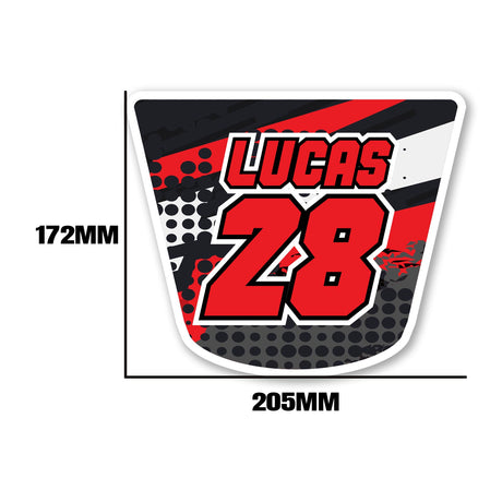 [Do It Your Way] Personal Custom Dirt Bike Race Number Plate Stickers Name Decals Graphics 3 pcs Trapezoidal - StickerBao Wheel Sticker Store