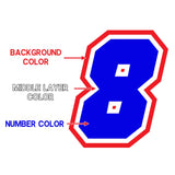 [Do It Your Way] Personal Custom Race Number Plate Stickers Decals Graphics 3 pcs Dash Horizon - StickerBao Wheel Sticker Store