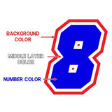 [Do It Your Way] Personal Custom Race Number Plate Stickers Decals Graphics 3 pcs High Speed - StickerBao Wheel Sticker Store