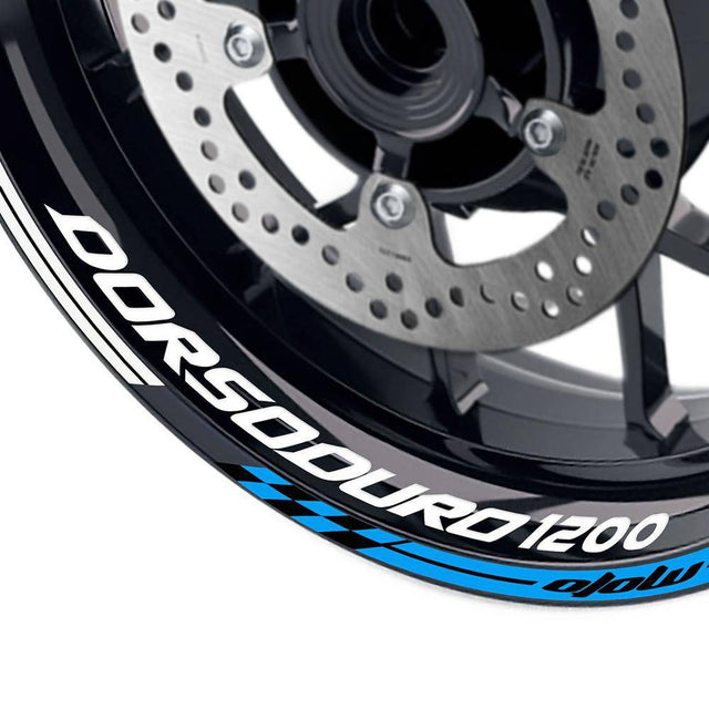 For Aprilia Dorsoduro 1200 Logo MOTO 17 inch Rim Wheel Stickers GP01 Racing Check.
