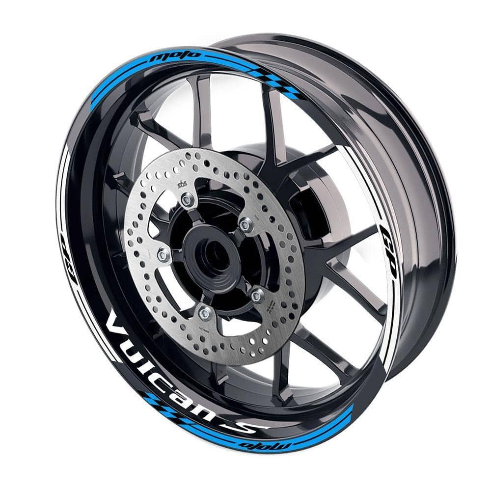 For Kawasaki Vulcan S 650 EN650 Logo MOTO 17 inch Rim Wheel Stickers GP01 Racing Check.