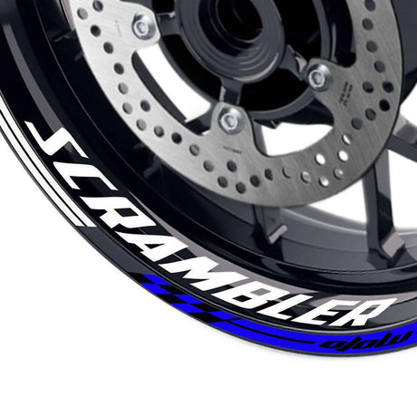 For Ducati Scrambler Cafe Racer Logo MOTO 17 inch Rim Wheel Stickers GP01 Racing Check.