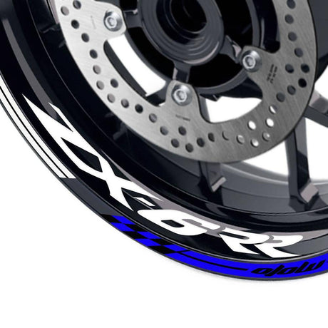 For Kawasaki ZX6RR Ninja ZX600 Logo MOTO 17 inch Rim Wheel Stickers GP01 Racing Check.