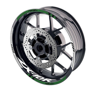 For Kawasaki ZX10R Ninja Logo MOTO 17'' Rim Wheel Stickers GP01 Racing Check.