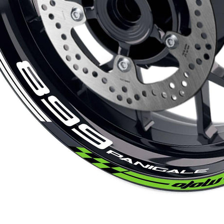 For Ducati 899 Panigale Logo MOTO 17 inch Rim Wheel Stickers GP01 Racing Check.