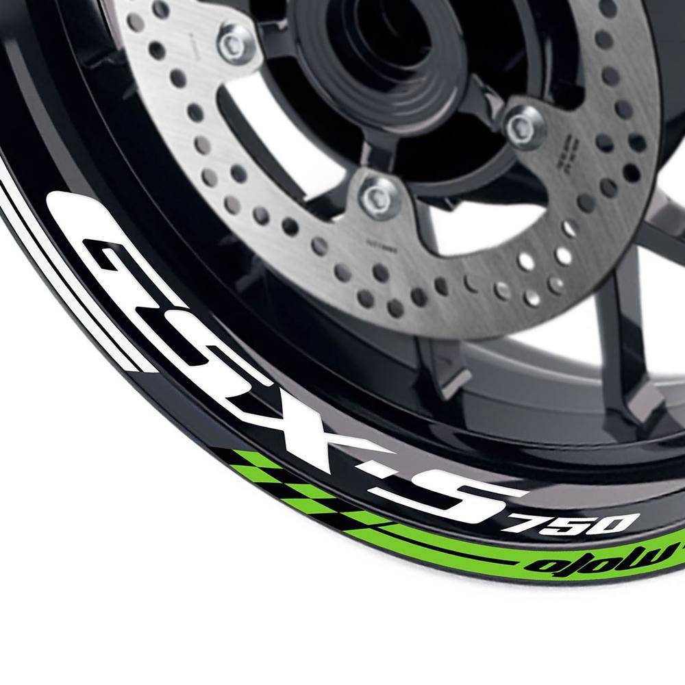 For Suzuki GSXS750 Logo MOTO 17 inch Rim Wheel Stickers GP01 Racing Check.