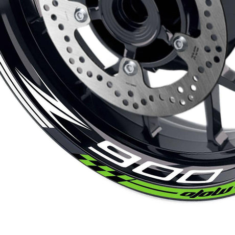 For Kawasaki Z900 Logo MOTO 17 inch Rim Wheel Stickers GP01 Racing Check.