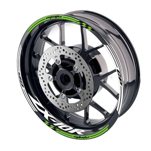 For Kawasaki ZX10R Ninja Logo MOTO 17'' Rim Wheel Stickers GP01 Racing Check.