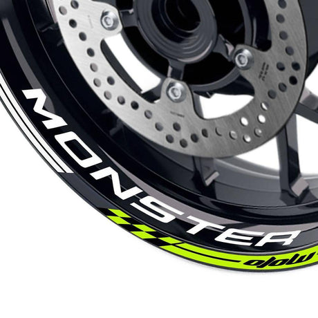 For Ducati Monster 821 797 696 Logo MOTO 17 inch Rim Wheel Stickers GP01 Racing Check.