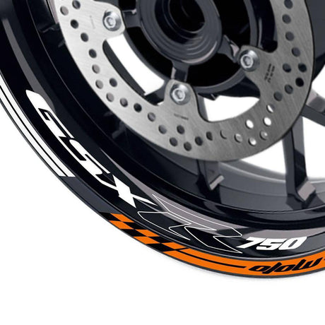 For Suzuki GSXR750 Logo MOTO 17 inch Rim Wheel Stickers GP01 Racing Check.