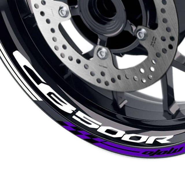 For Honda CB500R Logo MOTO 17 inch Rim Wheel Stickers GP01 Racing Check.