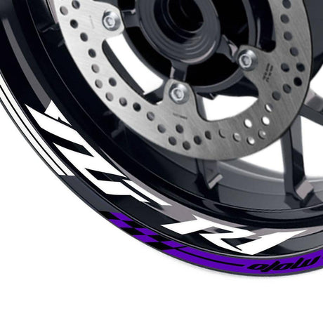 For Yamaha YZF R1 98-18 Logo MOTO 17 inch Rim Wheel Stickers GP01 Racing Check.