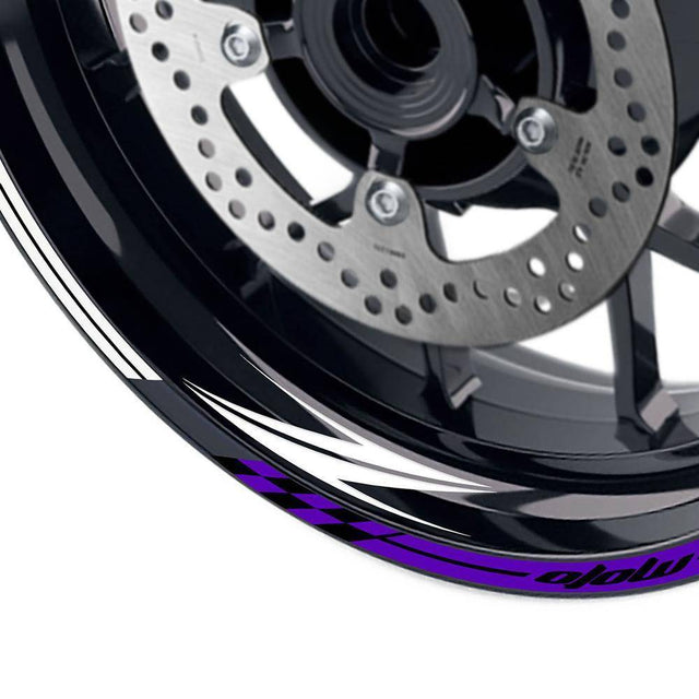For Kawasaki Z750 Z800 Logo MOTO 17 inch Rim Wheel Stickers GP01 Racing Check.