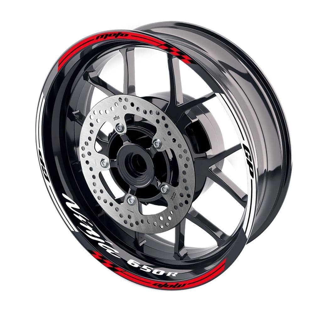 For Kawasaki Ninja 650R Logo MOTO 17 inch Rim Wheel Stickers GP01 Racing Check.
