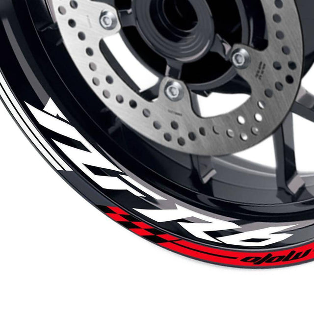 For Yamaha YZF R6 99-18 Logo MOTO 17 inch Rim Wheel Stickers GP01 Racing Check.