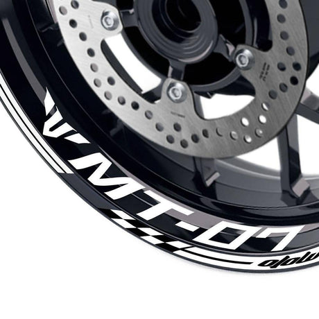 For Yamaha MT-07 Logo MOTO 17 inch Rim Wheel Stickers GP01 Racing Check.