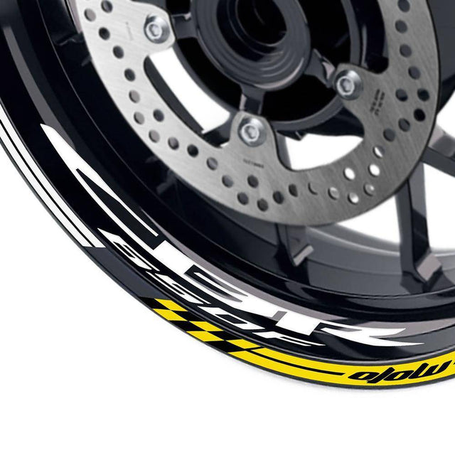 For Honda CBR650F Logo MOTO 17 inch Rim Wheel Stickers GP01 Racing Check.