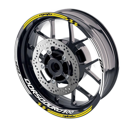 For Aprilia Dorsoduro 900 Logo MOTO 17'' Rim Wheel Stickers GP01 Racing Check.