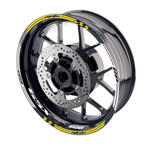 For Suzuki GSXR600 Logo MOTO 17'' Rim Wheel Stickers GP01 Racing Check.