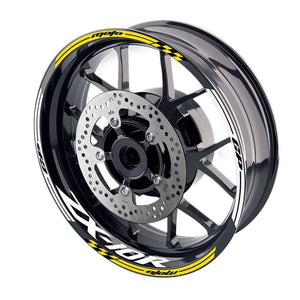 For Kawasaki ZX10R Ninja Logo MOTO 17'' Rim Wheel Stickers GP01 Racing Check.