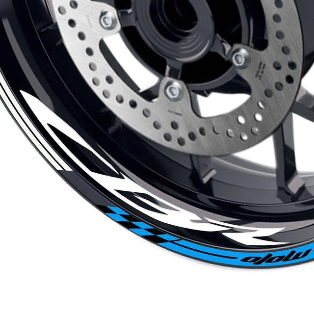 For Honda CBR1000RR CBR650R Logo MOTO 17 inch Rim Wheel Stickers GP02 Stripes.