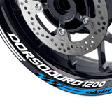 For Aprilia Dorsoduro 1200 Logo MOTO 17 inch Rim Wheel Stickers GP02 Stripes.