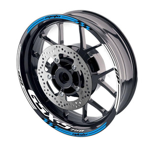 For Suzuki GSXS750 Logo MOTO 17'' Rim Wheel Stickers GP02 Stripes.