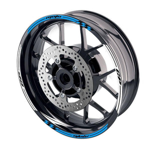 For Kawasaki Z750 Z800 Logo MOTO 17'' Rim Wheel Stickers GP02 Stripes.