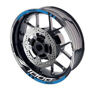 For Kawasaki Z1000 Logo MOTO 17'' Rim Wheel Stickers GP02 Stripes.