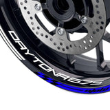 For Triumph Daytona 675 R Logo MOTO 17 inch Rim Wheel Stickers GP02 Stripes.