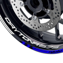 Load image into Gallery viewer, For Triumph Daytona 675 R Logo MOTO 17&#39;&#39; Rim Wheel Stickers GP02 Stripes.
