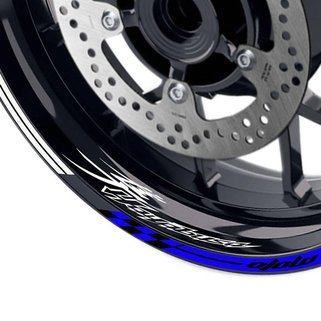 For Suzuki Hayabusa Logo MOTO 17 inch Rim Wheel Stickers GP02 Stripes.