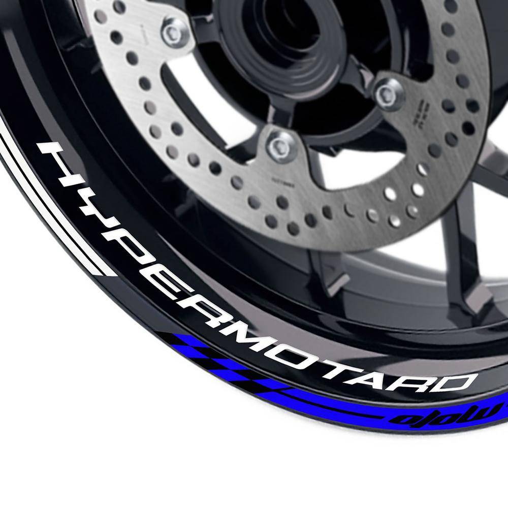 For Ducati Hypermotard 1100 Logo MOTO 17 inch Rim Wheel Stickers GP02 Stripes.