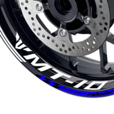 For Yamaha MT-10 Logo MOTO 17 inch Rim Wheel Stickers GP02 Stripes.