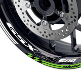 For Suzuki GSXR600 Logo MOTO 17 inch Rim Wheel Stickers GP02 Stripes.