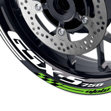 Load image into Gallery viewer, For Suzuki GSXS750 Logo MOTO 17&#39;&#39; Rim Wheel Stickers GP02 Stripes.
