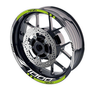 For Kawasaki Z1000 Logo MOTO 17'' Rim Wheel Stickers GP02 Stripes.
