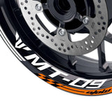 For Yamaha MT-09 Logo MOTO 17 inch Rim Wheel Stickers GP02 Stripes.