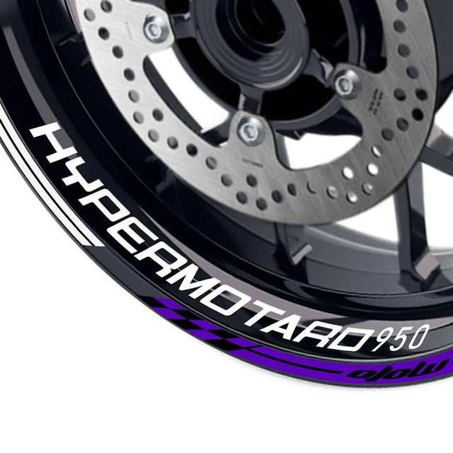 For Ducati Hypermotard 950 Logo MOTO 17 inch Rim Wheel Stickers GP02 Stripes.