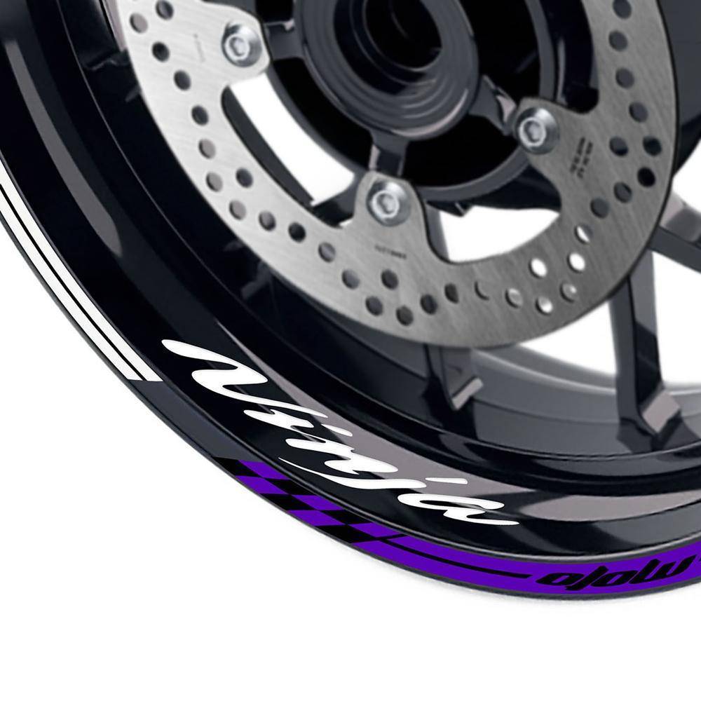 For Kawasaki Ninja 1000 650 400 Logo MOTO 17 inch Rim Wheel Stickers GP02 Stripes.