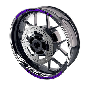 For Kawasaki Z1000 Logo MOTO 17'' Rim Wheel Stickers GP02 Stripes.