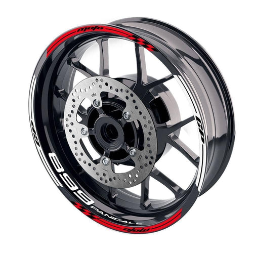For Ducati 899 Panigale Logo MOTO 17'' Rim Wheel Stickers GP02 Stripes.