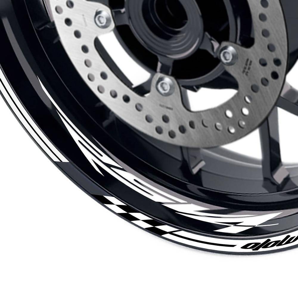 For Aprilia RSV4 RR Logo MOTO 17 inch Rim Wheel Stickers GP02 Stripes.