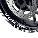 For Kawasaki Vulcan S 650 EN650 Logo MOTO 17 inch Rim Wheel Stickers GP02 Stripes.