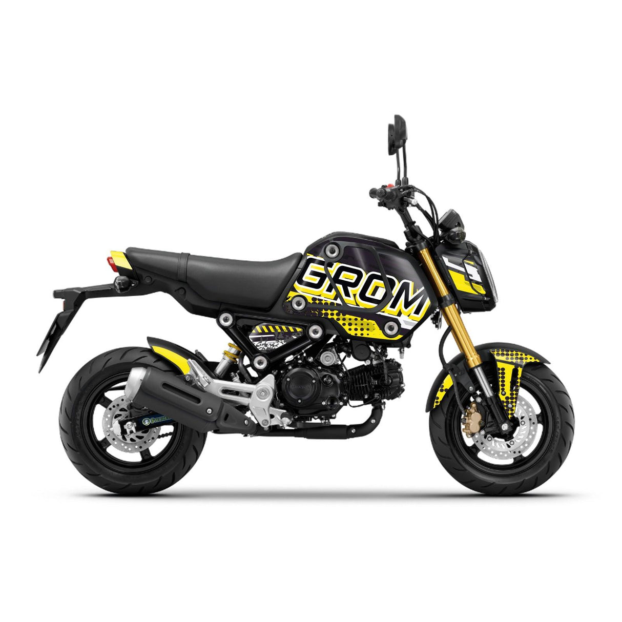 Yellow Honda GROM Fairing Wrap Graphic Vinyl Decal Sticker 002