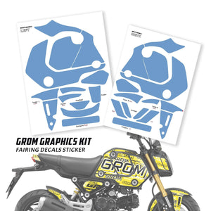Yellow Honda GROM Fairing Wrap Graphic Vinyl Decal Sticker 005