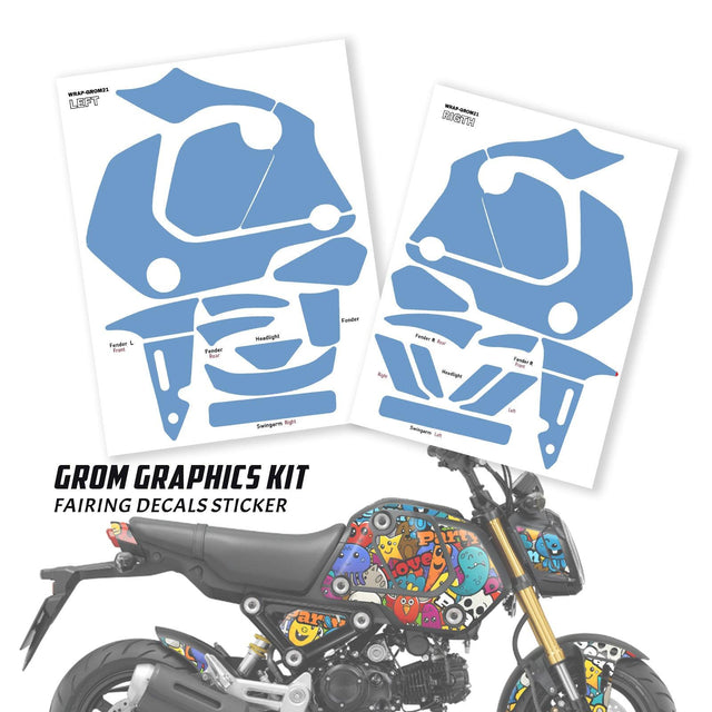 Honda GROM Fairing Wrap Graphic Vinyl Decal Sticker 015