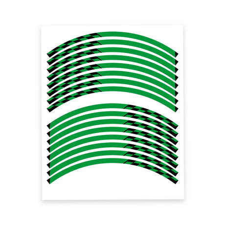 StickerBao Dark Green C01B Grid Standard Edge Rim Sticker Universal Motorcycle 17 inch Wheel Stripe Decal For Ducati