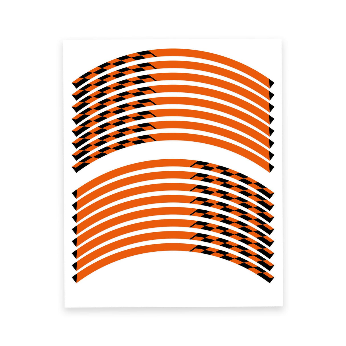 StickerBao Orange Universal 17 inch Motorcycle C01B Grid Standard Edge Rim Sticker Check Rim Wheel Decal  For Ducati