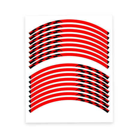 StickerBao Red 17 inch C01B Grid Standard Edge Rim Sticker Universal Motorcycle Wheel Stripe Decal For Honda